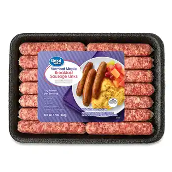 Walmart Great Value Uncooked Vermont Maple Breakfast Pork Sausage Links, 12 oz Package offer