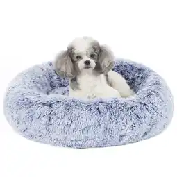 Walmart Bedfolks Calming Donut Dog Cat Cuddler Bed, 23 Round Plush Pet Bed for Small Dogs & Cats, Navy Blue offer