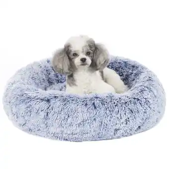 Walmart Bedfolks Calming Donut Dog Cat Cuddler Bed, 23 Round Plush Pet Bed for Small Dogs & Cats, Navy Blue offer
