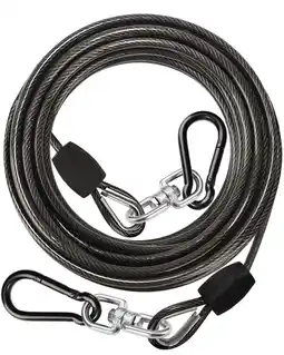 Walmart Petbobi Heavy Duty Dog Tie Out Cable 30ft Extra Strong Wire Cable for Large Dogs up to 300lbs, Black offer