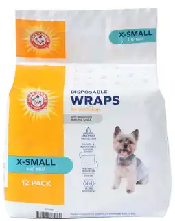 Walmart Arm & Hammer Male Dog Wraps, X-Small 12ct | Super Absorbent with Baking Soda for Odor Control offer