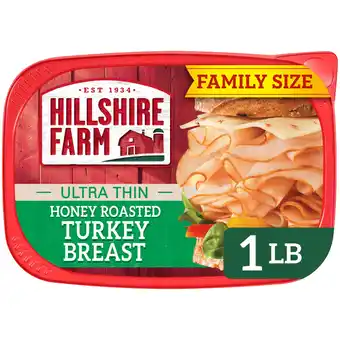 Walmart Hillshire Farm Ultra Thin Sliced Honey Roasted Turkey Breast Deli Lunch Meat, 16 oz Plastic Tub offer
