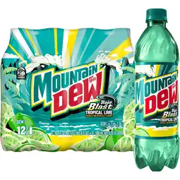 Walmart Mountain Dew Baja Blast Tropical Lime Soda Pop, 16.9 fl. oz., 12 Count offer
