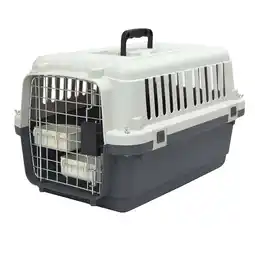 Walmart SportPet Designs Plastic Kennels Plastic Wire Door Travel Dog Crate - Small - No Wheel, Tan offer