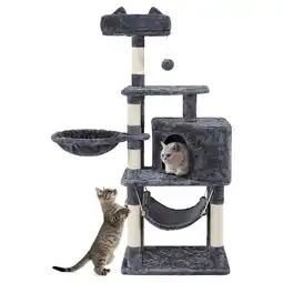 Walmart Renwick 55 Cat Tree Tower for Small Medium Cats, Dark Gray offer