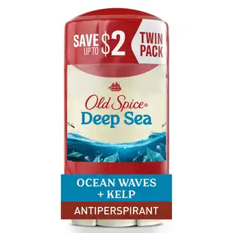 Walmart Old Spice Men's Antiperspirant Deodorant, Invisible Solid Stick, Deep Sea, 2.6 oz (2 Pack) offer