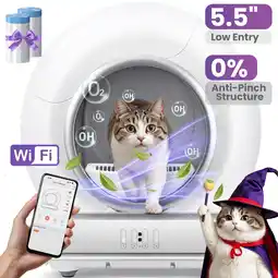 Walmart FaayFian Self Cleaning Litter Box, 65L+9L Large Automatic Litter Box with Wifi APP Control offer