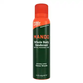 Walmart Mando Whole Body Deodorant for Men - Spray Deodorant - Aluminum Free - Clover Woods - 3.6oz offer