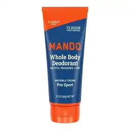 Walmart Mando Whole Body Deodorant for Men - Invisible Cream - Aluminum Free - Pro Sport - 2.2oz offer