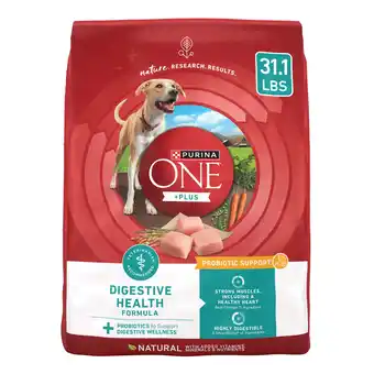Walmart Purina ONE Plus Digestive Health Dry Dog Food for Adults, High Protein Chicken, 31.1 lb Bag offer