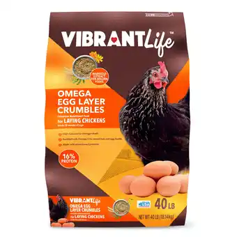 Walmart Vibrant Life Omega Egg Layer Crumbles Chicken Feed, 40 lb offer