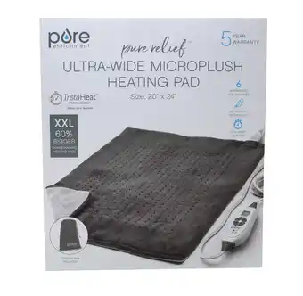 Walmart Pure Enrichment Pure Relief Ultra-Wide Microplush Heating Pad 20X24 XXL offer