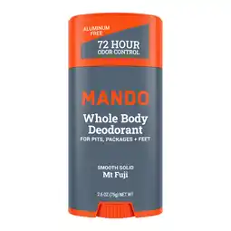 Walmart Mando Whole Body Deodorant for Men - Smooth Solid Stick - Aluminum Free - Mt Fuji - 2.6oz offer