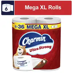 Walmart Charmin Toilet Paper Ultra Strong , 6 Mega XL Rolls offer