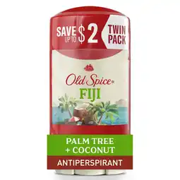 Walmart Old Spice Deodorant for Men, Antiperspirant Deodorant, Invisible Solid Stick, Fiji, 2.6 oz (2 Pack) offer