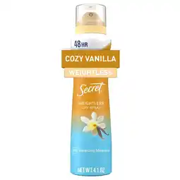 Walmart Secret Dry Spray Antiperspirant Deodorant, Vanilla and Argan Oil, 4.1oz offer