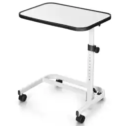 Walmart Gymax Overbed Bedside Table Universal Wheels Adjustable Tilt Top Laptop Hospital Desk offer