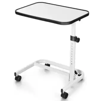 Walmart Gymax Overbed Bedside Table Universal Wheels Adjustable Tilt Top Laptop Hospital Desk offer