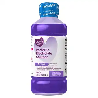 Walmart Parent's Choice Electrolyte Solution, Grape, Dye-Free, for Kids and Adults, 1 Liter offer