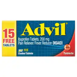Walmart Advil Ibuprofen Coated Tablets, 200 mg, 115 count offer