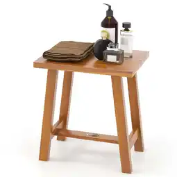 Walmart Gymax Teak Shower Bench Bathroom Shower Stool for Shaving Legs & Spa Bath Natural offer