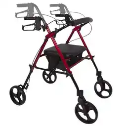 Walmart Rollator Aluminum Height Adjustable Burgundy offer