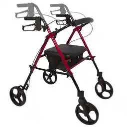 Walmart Rollator Aluminum Height Adjustable Burgundy offer
