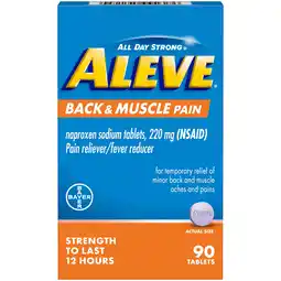 Walmart Aleve Back & Muscle Pain Reliever Naproxen Sodium Tablets, 90 Count offer