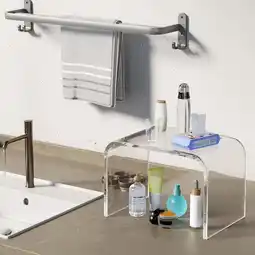 Walmart Ymokee Clear Acrylic Shower Stool 13L x 9W x 9H, Modern Multi Function Display Table offer
