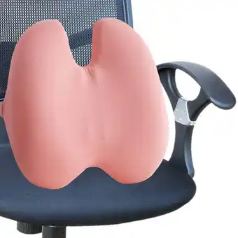 Walmart perfk Back Cushion for Desk Chair Removable Cover with Elastic Strap Lumbar Pillow Pink offer