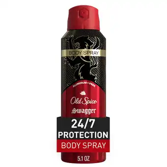 Walmart Old Spice Aluminum Free Body Spray for Men, Swagger, 5.1 oz offer