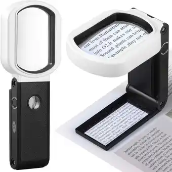 Walmart New Folding Staff Pocket LED 10x+20X Magnifying Glass Magnifiers Microscope with 7 LED Lights offer