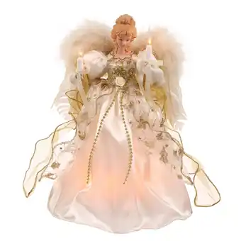 Walmart Vickerman 12 White-Gold Lit Angel Christmas Tree Topper offer