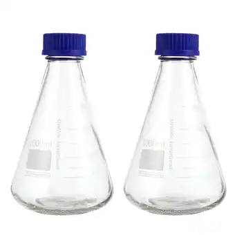 Walmart 2Pcs Glass Conical Bottles Experiment Flasks Conical Flasks Laboratory Tools offer
