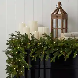 Walmart Dandan Pine 9' Garland with Warm LED Lights (Plug In) offer