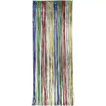 Walmart Multicolor Foil Fringe Door Curtain Hanging Decoration 8' x 3' by Way to Celebrate offer