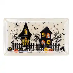 Walmart Halloween Earthenware Haunted House Serving Tray, 10.2 in x 7 in, by Way To Celebrate offer