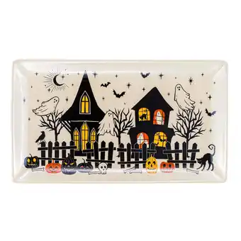 Walmart Halloween Earthenware Haunted House Serving Tray, 10.2 in x 7 in, by Way To Celebrate offer