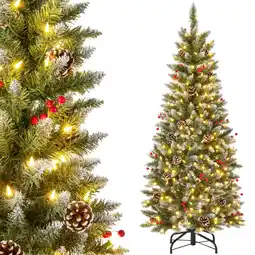 Walmart Costway 5 FT Pre-Lit Artificial Christmas Tree with 408 Snowy Branch Tips 250 LED Lights offer