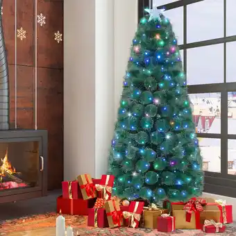 Walmart Gymax 7 FT Pre-Lit Fiber Optic Christmas Tree Artificial Christmas Tree w/ 226 LED Lights offer