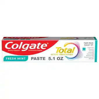 Walmart Colgate Total Active Prevention Fresh Mint Toothpaste, 5.1 oz offer