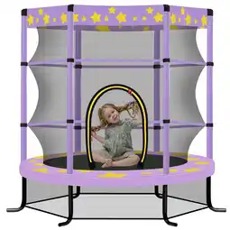 Walmart EUROCO 55 Inch Kids Trampoline with Safety Enclosure Net, 4.5FT Outdoor Indoor Trampoline for Kids offer