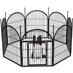 Walmart Monasem Dog Playpen Outdoor, 8 Panels 32 Height Dog Fence (Black) offer