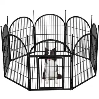 Walmart Monasem Dog Playpen Outdoor, 8 Panels 32 Height Dog Fence (Black) offer