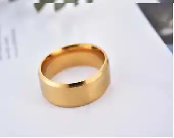 Walmart Men's Plain Brushed Beveled Edge Stainless Steel Ring, 8mm Comfort Fit Wedding Band offer