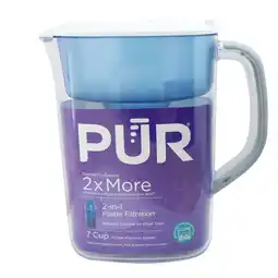 Walmart PUR 7 Cup Pitcher Filtration System, Blue, W 9.6 x H 10.1 x L 4.5, PPT700WAV4 offer