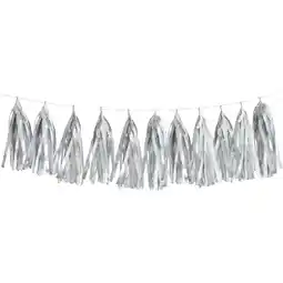 Walmart Prismatic Foil Silver Tassel Garland, 9ft offer