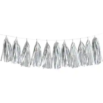 Walmart Prismatic Foil Silver Tassel Garland, 9ft offer
