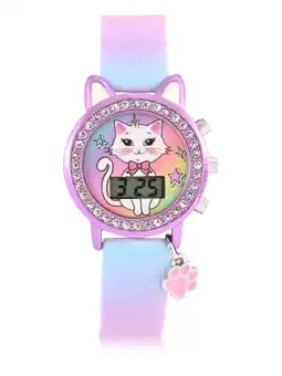 Walmart WN5036WM Wondernation Kids Flashing Lights LCD Watch with Printed Strap and Hanging Paw Print Charm offer
