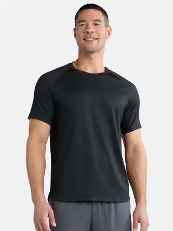 Walmart Athletic Works Men's Mesh Striped Tee with Short Sleeves, Size S-3XL offer